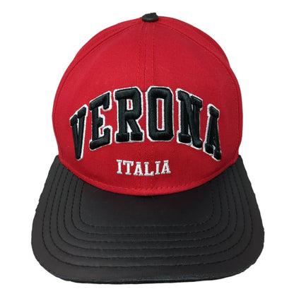 Verona Italia Snapback Hat Red One Size Adjustable Embroidered Essencial