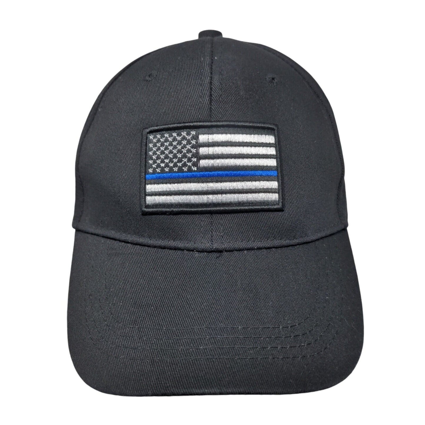 USA Flag Strapback Hat Black One Size Embroidered Love My Freedom Back The Blue