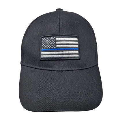 USA Flag Strapback Hat Black One Size Embroidered Love My Freedom Back The Blue