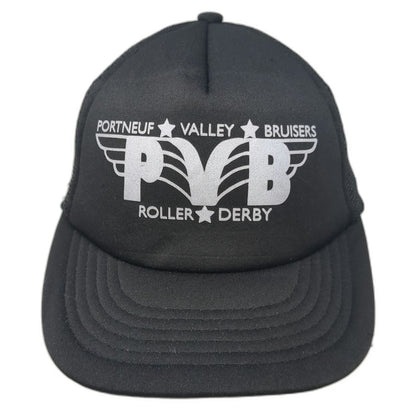 District Trucker Hat Black One Size Portneuf Valley Bruisers Roller Derby PVB