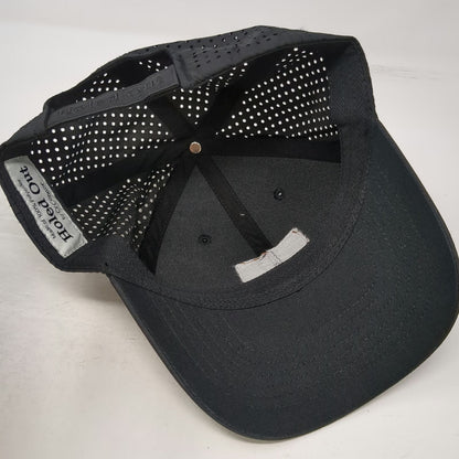 Holed Out Baseball Cap Black One Size Shaker Hills Golf Course Leather Patch Hat