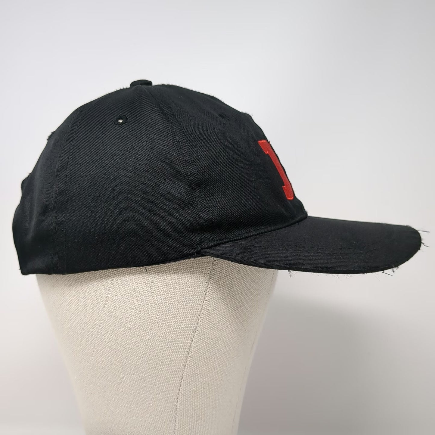Jimmy John's Snapback Hat Black OSFM Red JJ Logo Polyester Embroidered 6 Panel
