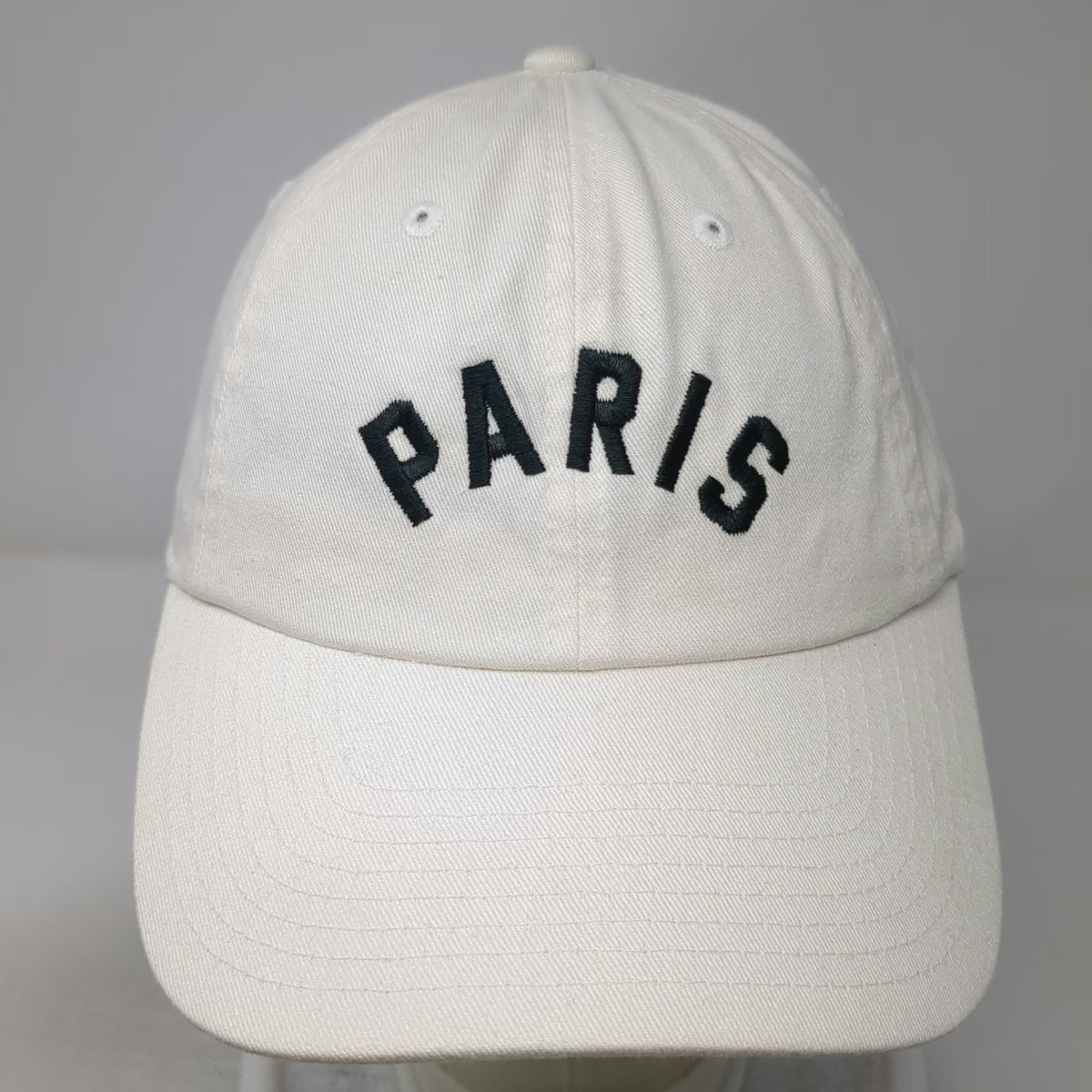 American Needle Baseball Cap White One Size Paris Embroidered Cotton Buckle Hat
