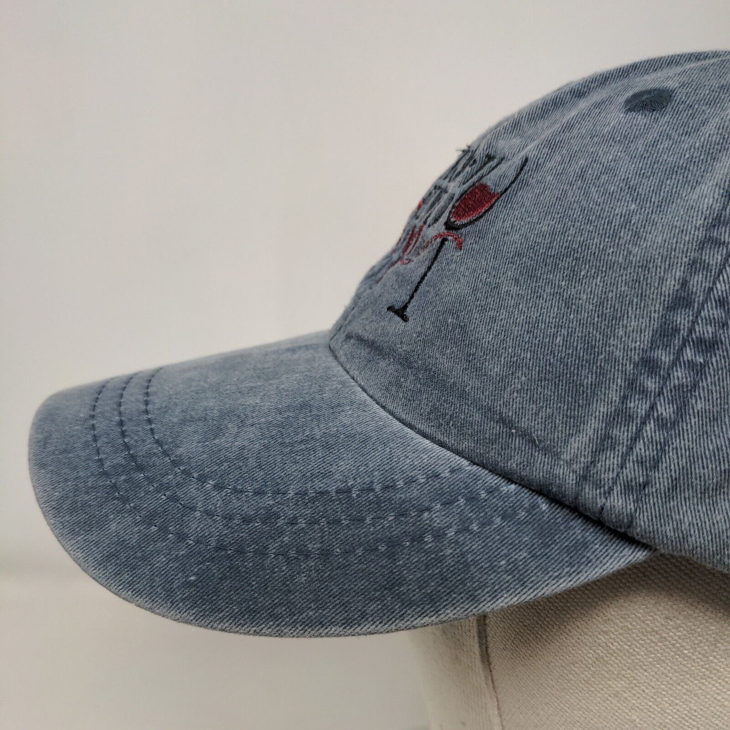 I Don't Give A Sip Slideback Hat Blue One Size Leather Strap Adams