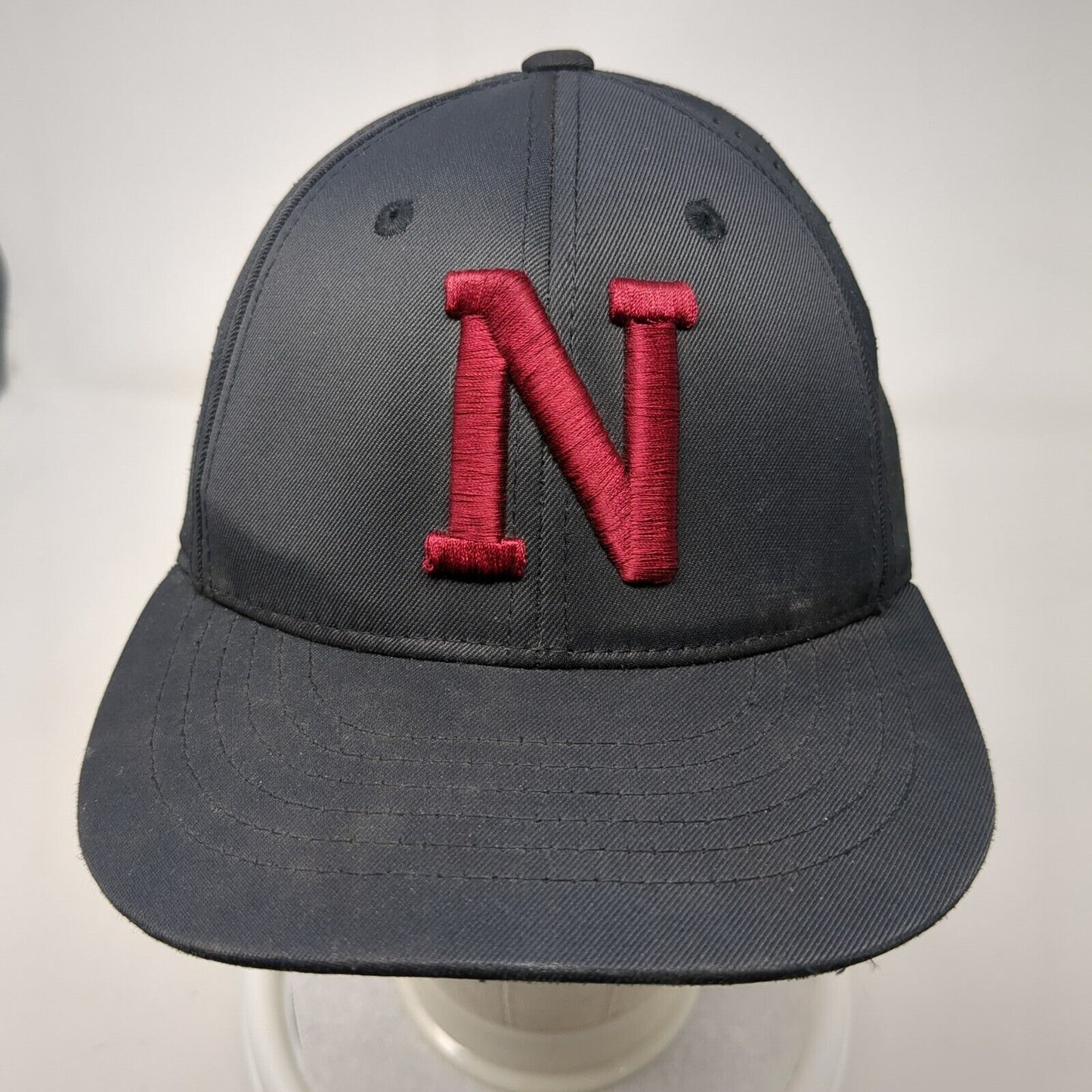 Letter N Fitted Hat Black XS Embroidered Flexfit Pacific Headwear
