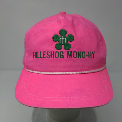 Hilleshog Mono-hy Slideback Hat Pink OSFA Adjustable Embroidered 6 Panel Rope