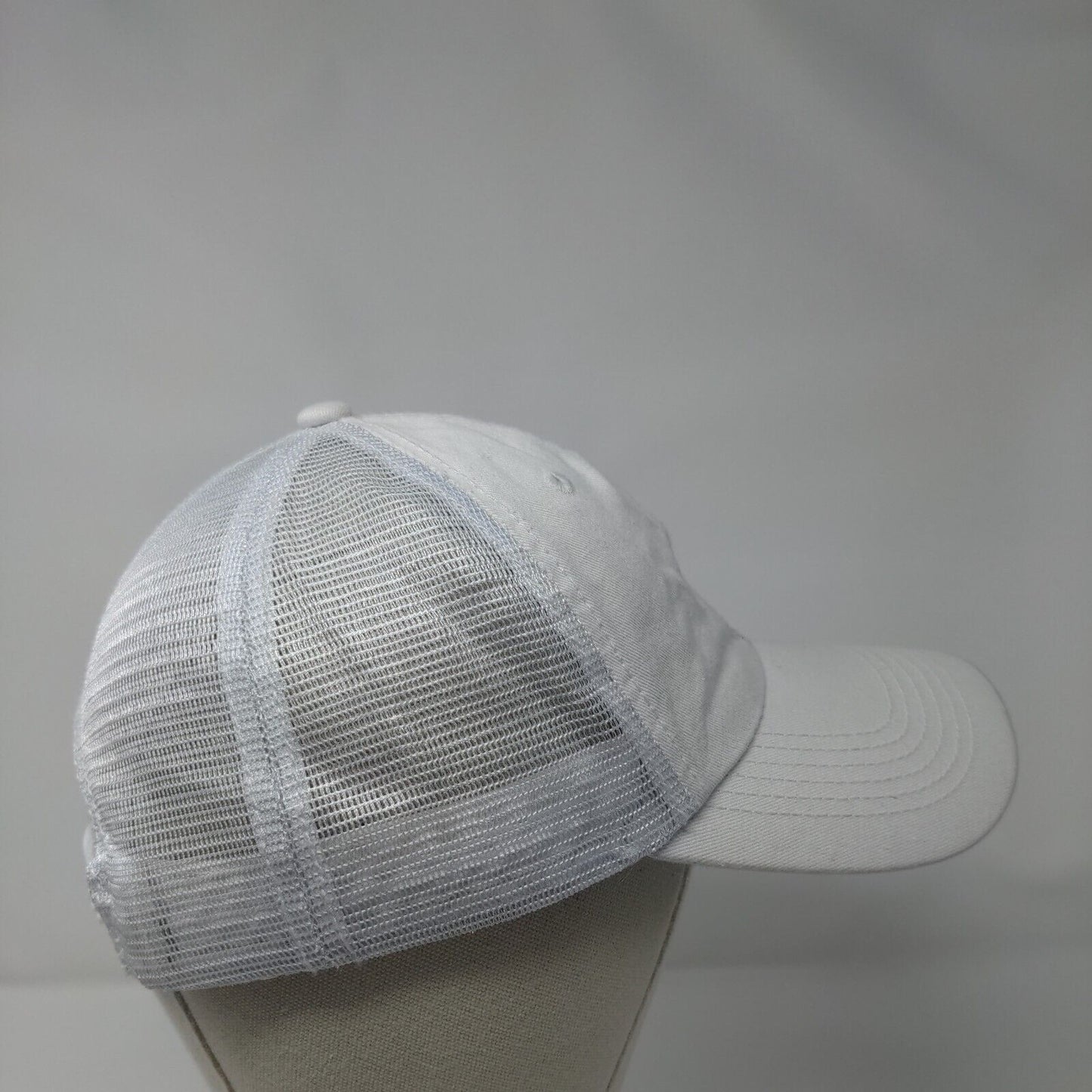 David And Young Snapback Mesh Back Trucker Hat White One Size Embroidered