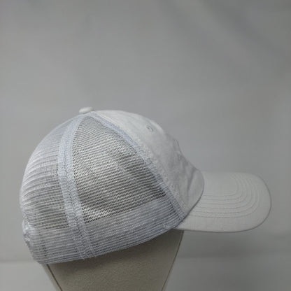 David And Young Snapback Mesh Back Trucker Hat White One Size Embroidered