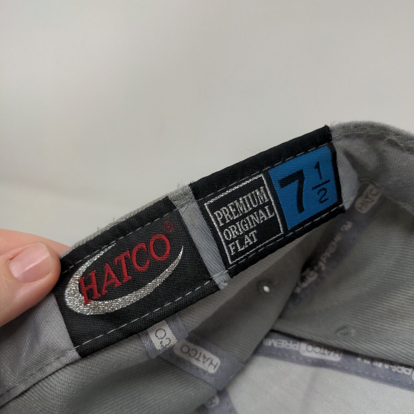 Hatco Fitted Hat Gray 7 1/2 Premium Original Flat 6 Panel Blank