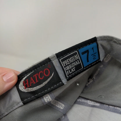 Hatco Fitted Hat Gray 7 1/2 Premium Original Flat 6 Panel Blank