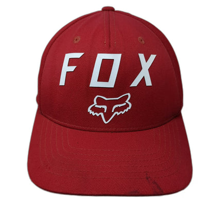 Fox Racing 5 Panel Red M Hat Flexfit Curved Brim Graphic Sport Performance Logo