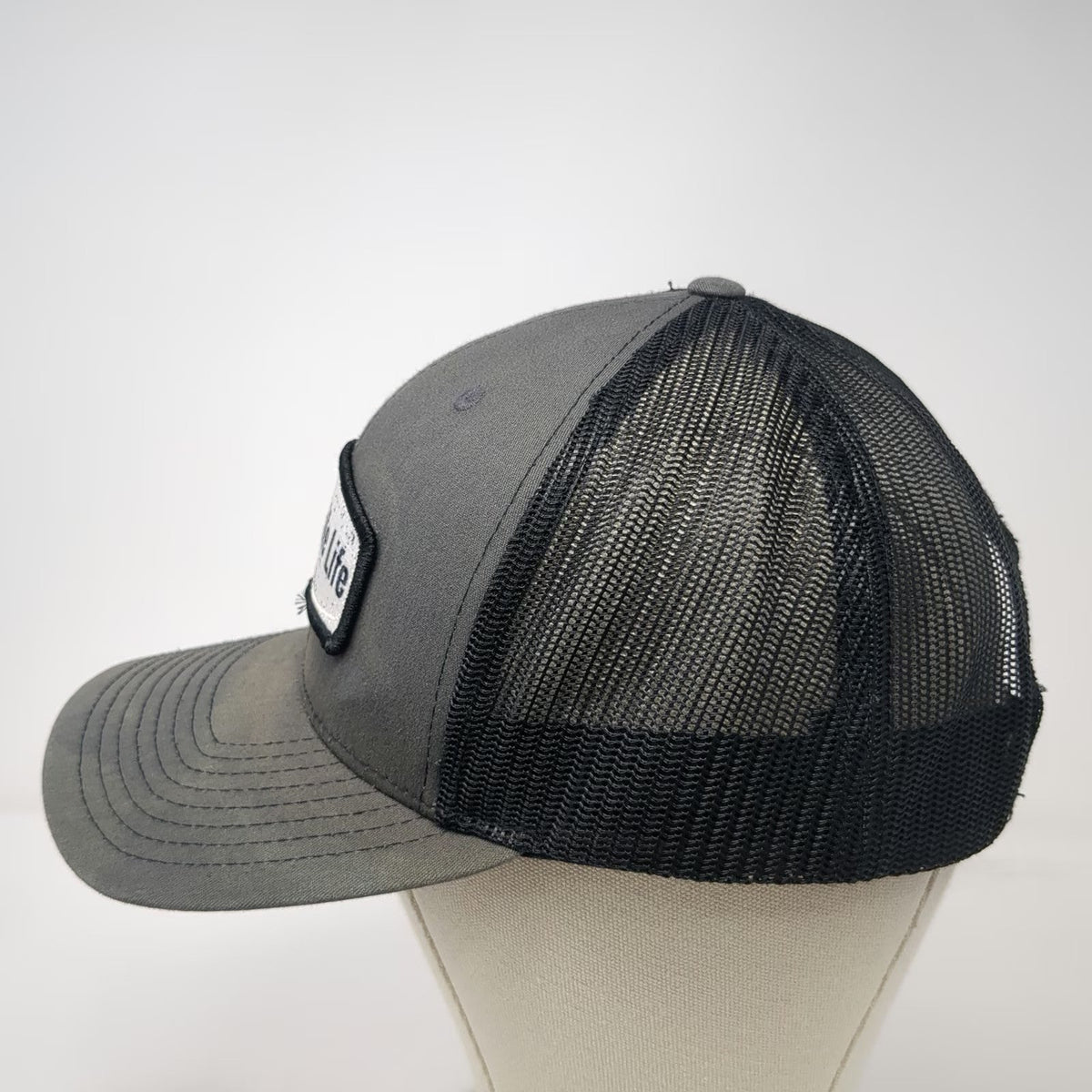 Richardson Trucker Hat Gray One Size The Simple Life Patch Mesh Snapback 112 Cap