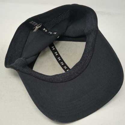 Under Armour Baseball Cap Black XL Stretch Fit Grid Logo Performance Sport Hat