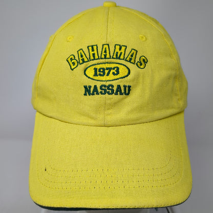 Baseball Cap Yellow One Size Nassau Bahamas 1973 Strapback Embroidered Hat