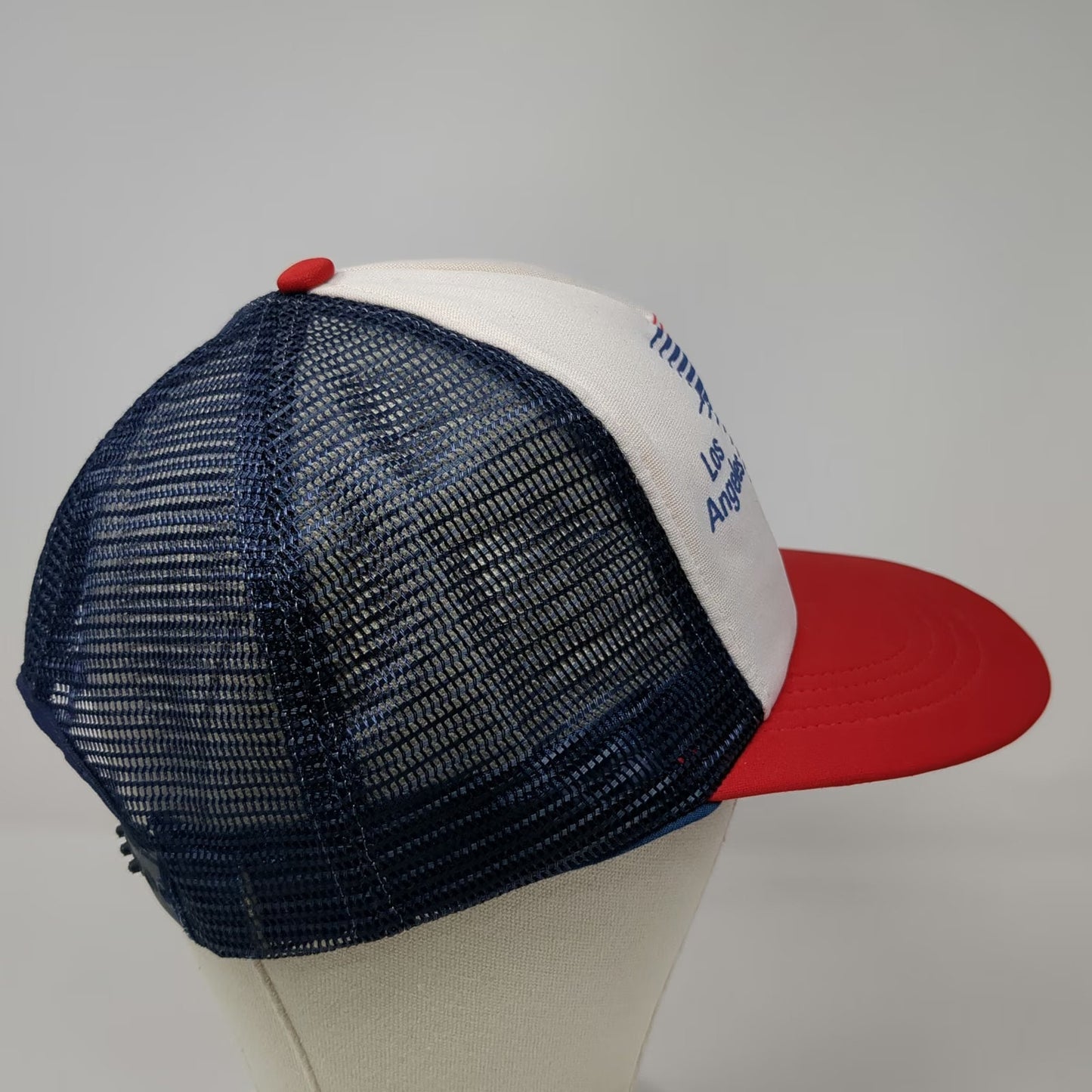 Action Headwear 1984 Los Angeles Olympics Trucker Hat White Red Blue Vintage