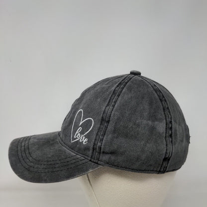Love Slideback Hat Gray OSFM Embroidered Adjustable David And Young