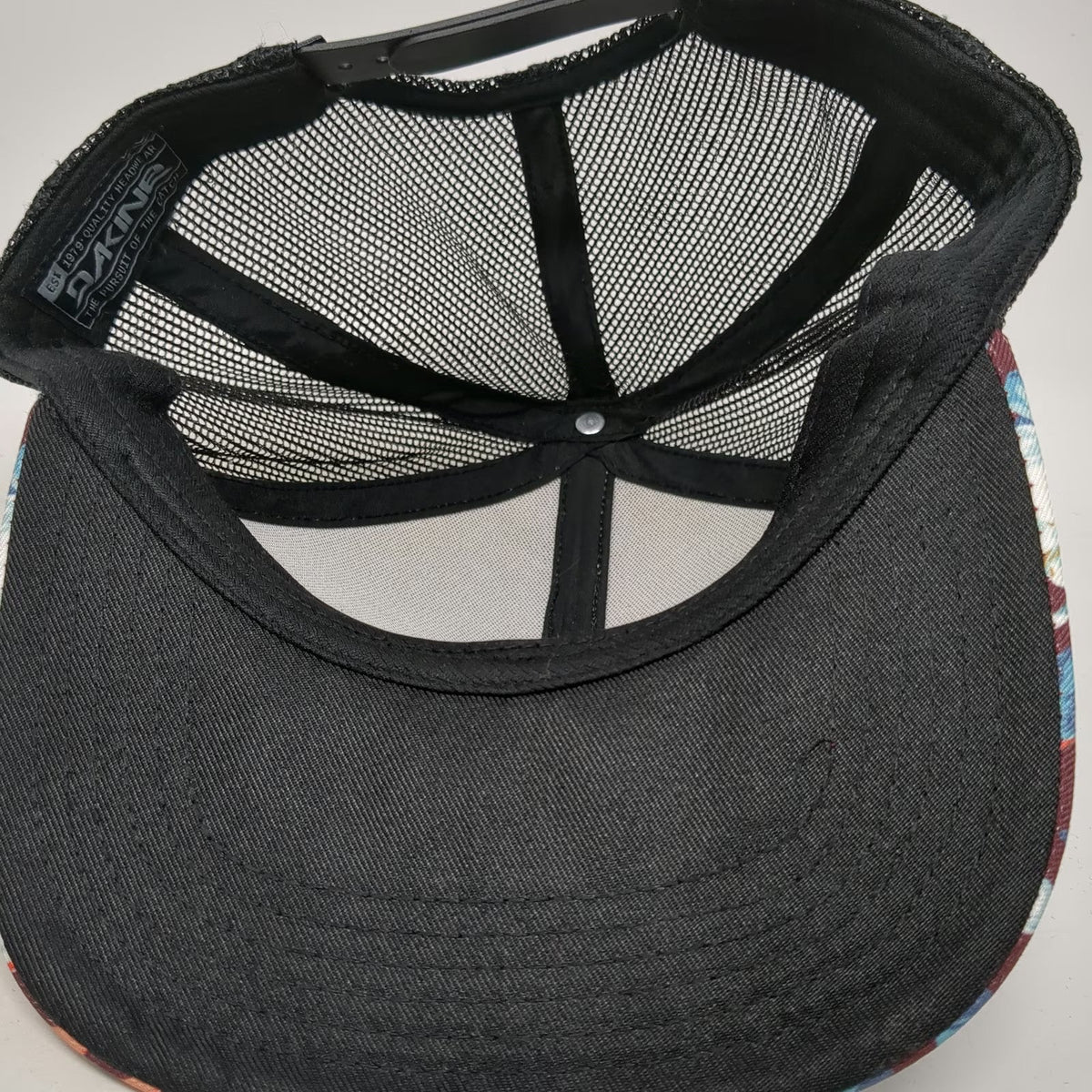 Dakine Trucker Hat Purple One Size Floral Mesh Fishing Leather Patch Tropical