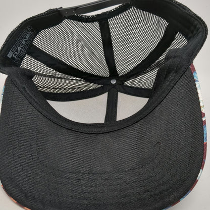 Dakine Trucker Hat Purple One Size Floral Mesh Fishing Leather Patch Tropical