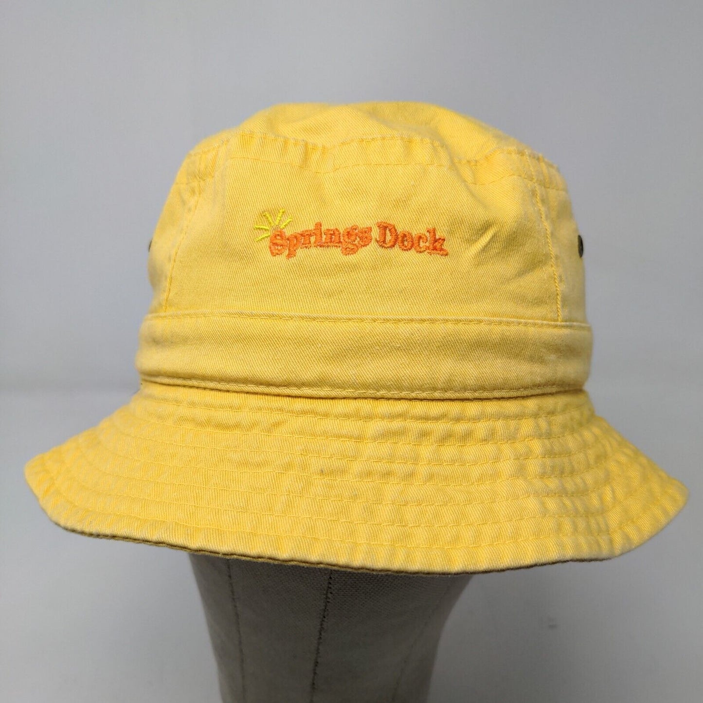 Fahrenheit Boy's Wide Brim Bucket Hat Yellow Size S/M 54CM Embroidered Logo
