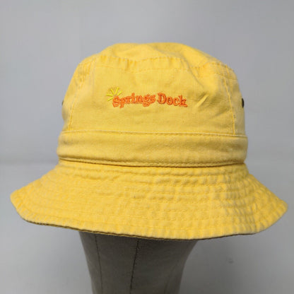 Fahrenheit Boy's Wide Brim Bucket Hat Yellow Size S/M 54CM Embroidered Logo
