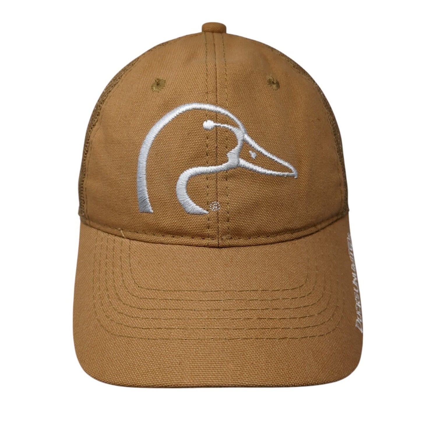 Duck Unlimited Strapback Trucker Hat Brown OS Adjustable Mesh Back Outdoor Cap