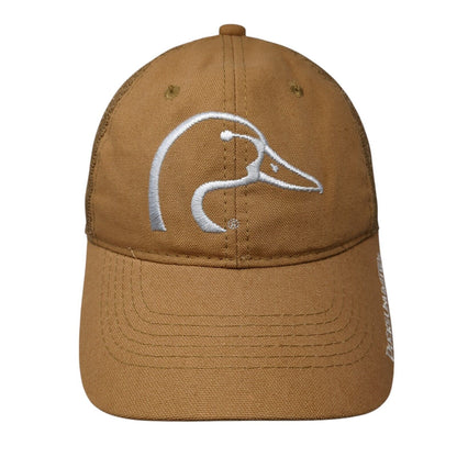Duck Unlimited Strapback Trucker Hat Brown OS Adjustable Mesh Back Outdoor Cap