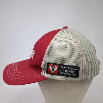 Wendy's Trucker Hat Red One Size Mesh Snapback Dave Thomas Foundation Adoption