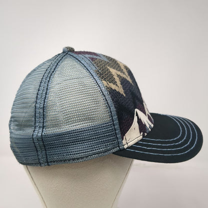 Pistil Trucker Hat Blue One Size Mountain Graphic Knit Mesh Snapback Outdoor