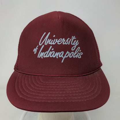 Nissin Men's Snapback Trucker Hat Red OSFA University of Indianapolis Vintage