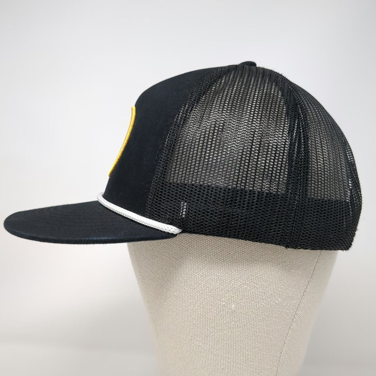 Whiskey Bent Trucker Hat Black One Size Mesh Rope Patch Snapback Old School