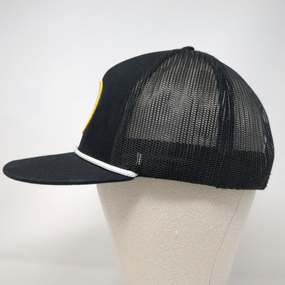 Whiskey Bent Trucker Hat Black One Size Mesh Rope Patch Snapback Old School