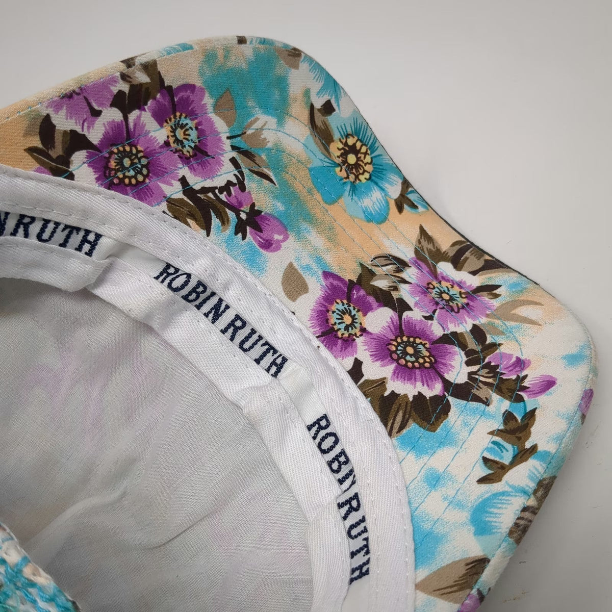 Robin Ruth Trucker Hat Blue One Size Hawaii Aloha State Floral Quilted Mesh