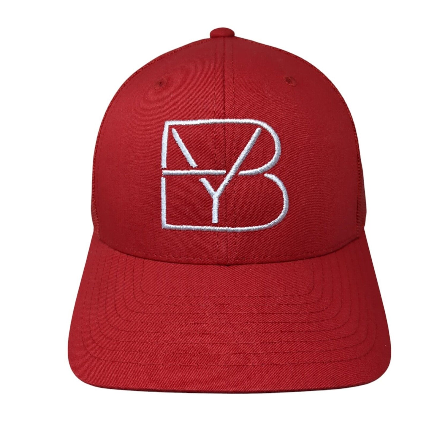 YB Snapback Mesh Back Trucker Hat Red OSFA Solid The Classics Yupoong