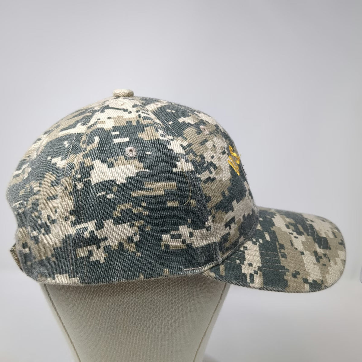 U.S. Navy Baseball Cap Gray One Size Digital Camo Strapback Polyester Hat Logo