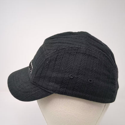Kangol 5 Panel Black Hat M Fitted Flexfit Embroidered Logo Textured Fabric
