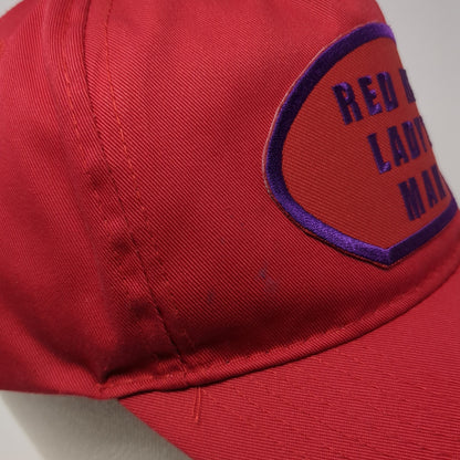 Red Hat Lady's Man Snapback Hat Red One Size Solid Vent Holes Otto