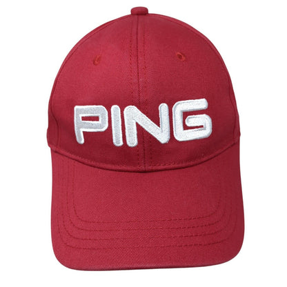 PING G5 Slideback Golf Hat Red One Size Adjustable Embroidered 6 Panel Cotton