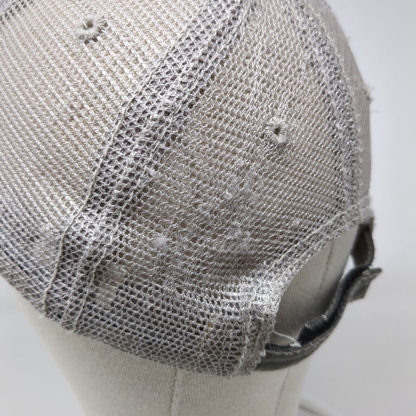 McIntire Saddlery Strapback Trucker Hat Gray OS Adjustable Distressed Mesh Back