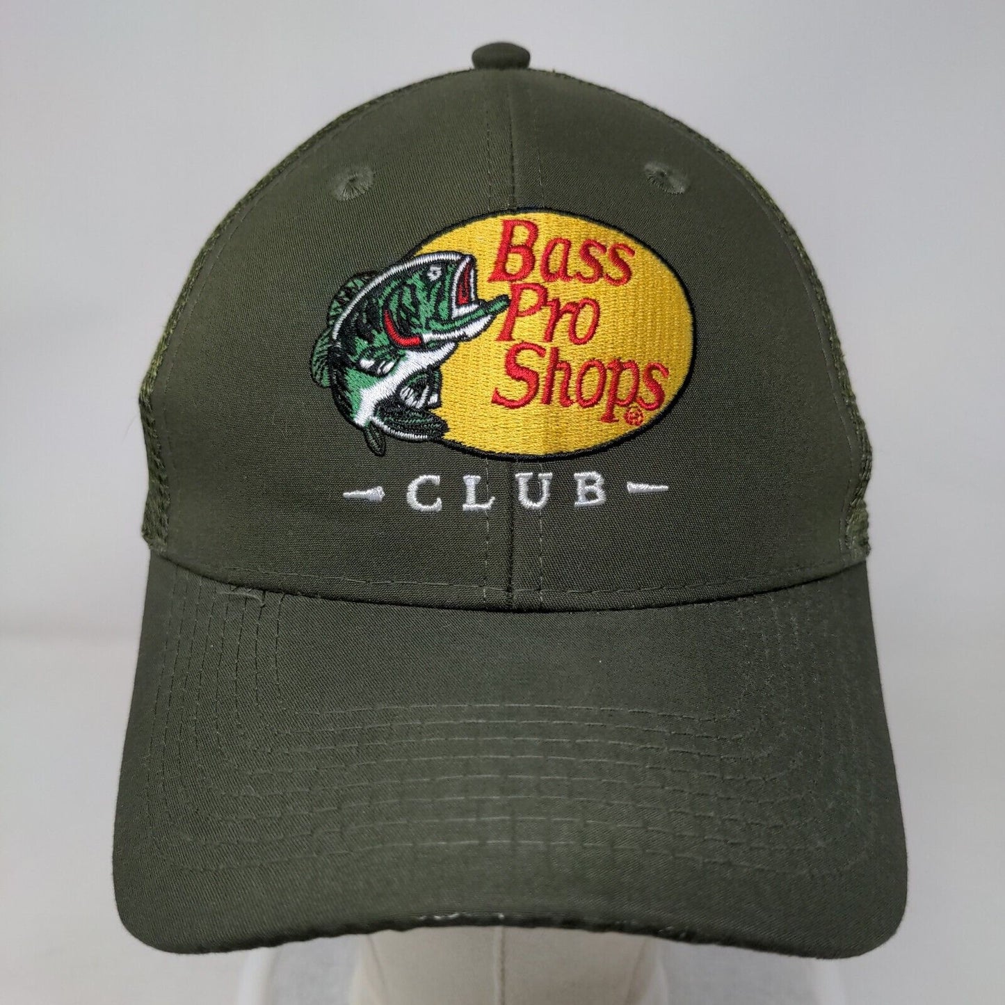 Bass Pro Shops Club Snapback Trucker Hat Green One Size Mesh Back 6 Panel