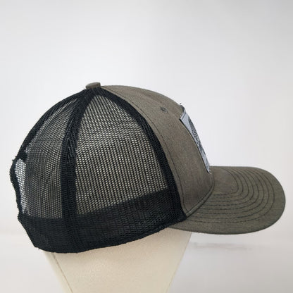 Fierce Headwear Trucker Hat Gray Black One Size Chief Skull War Bonnet Patch