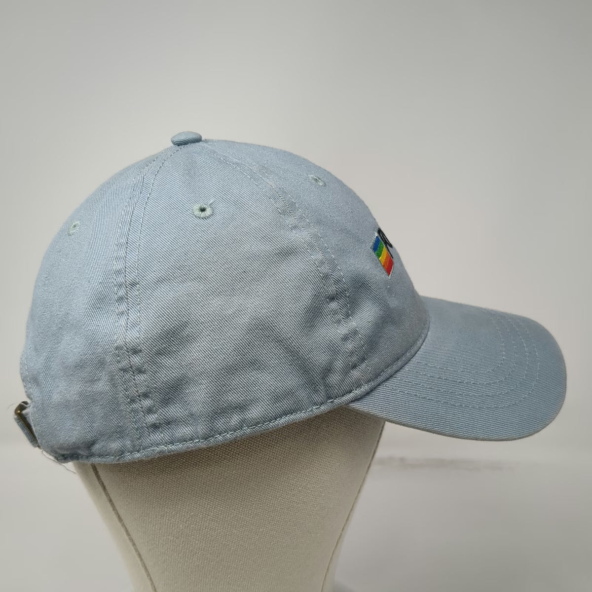 Cap America Polaroid Rainbow Logo Blue Baseball Cap OSFM Adjustable Cotton Hat
