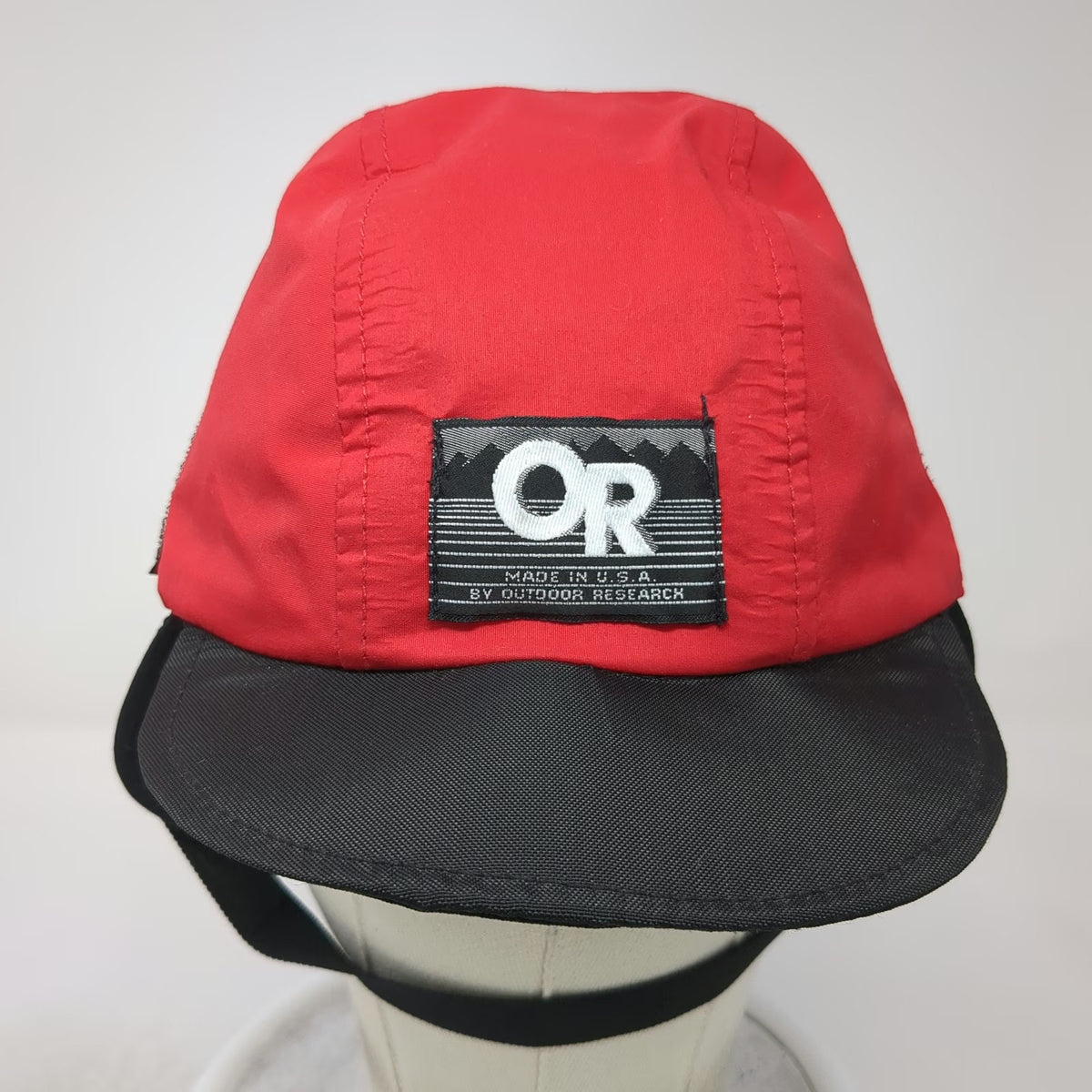 Outdoor Research Baseball Cap Red M Gore-Tex Ear Flaps Made in USA Toggle Hat