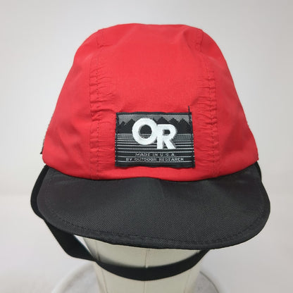 Outdoor Research Baseball Cap Red M Gore-Tex Ear Flaps Made in USA Toggle Hat