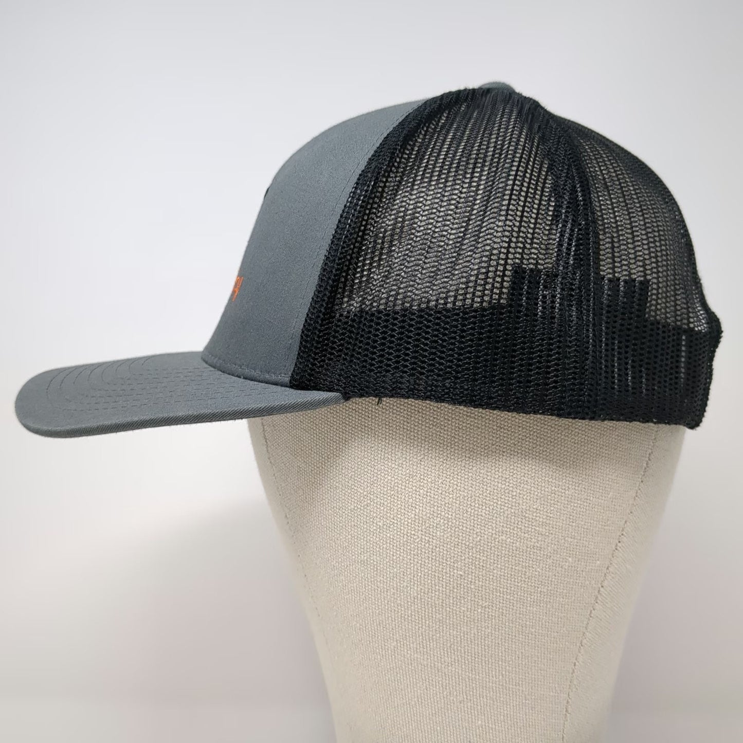 Pacific Headwear Trucker Hat Gray Black Orange One Size Mesh Snapback Cow Dairy