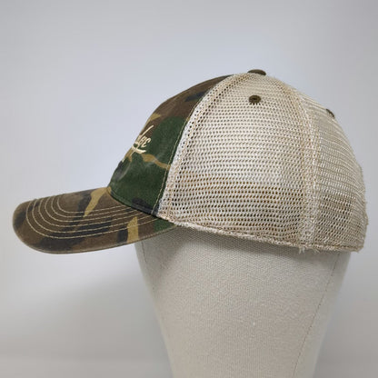 Legacy Trucker Hat Green Beige One Size Camo Shore Lodge McCall Idaho Snapback