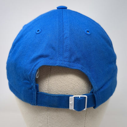 Adidas Baseball Cap Blue One Size Embroidered Logo White Piping Slideback Hat