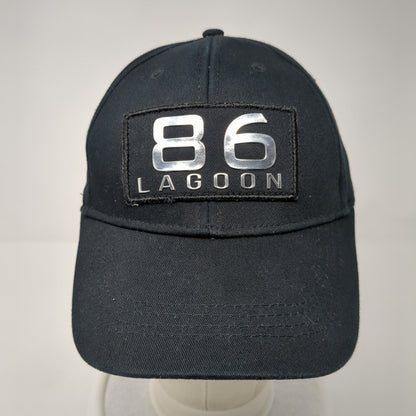 86 Lagoon Strapback Hat Black One Size Adjustable Solid Lucky 7 USA