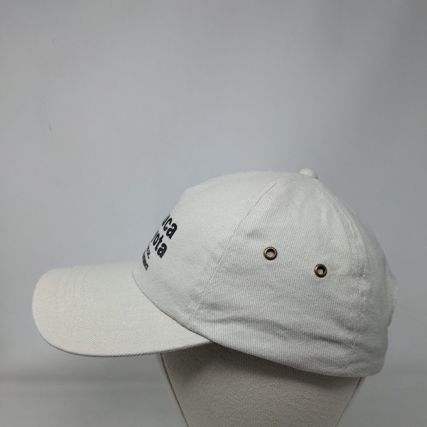 DeLuca Toyota Slideback Hat Tan One Size Adjustable Vented Holes 6 Panel Cobra