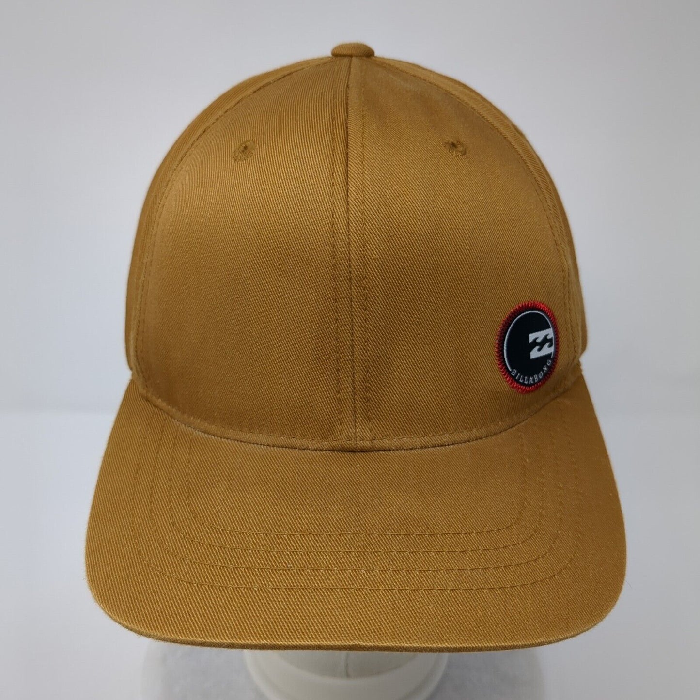 Billabong Snapback Hat Brown OSFA Adjustable Embroidered Vented Holes 6 Panel