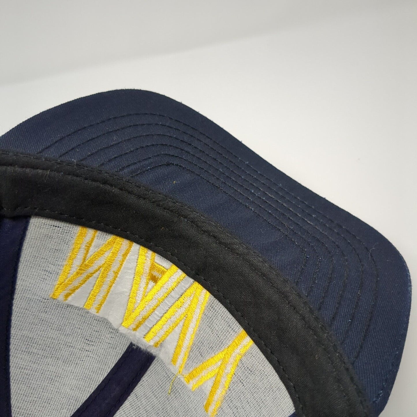 Navy Snapback Hat Blue One Size Adjustable Eagle Crest Solid 6 Panel